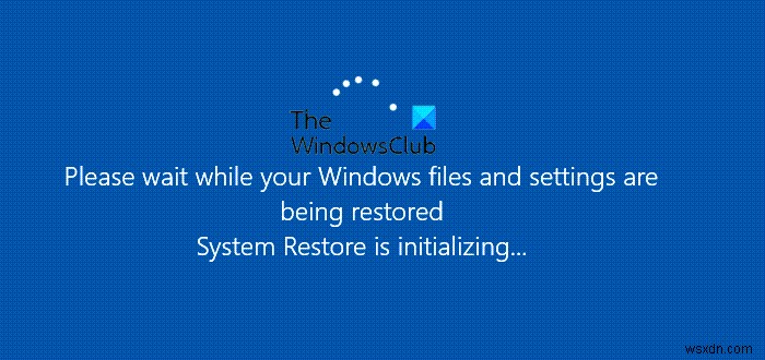 Windows 11/10에서 시스템 복원이 멈추거나 중단될 때 해결 방법