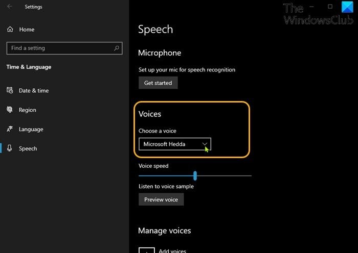 Windows 11/10에서 숨겨진 TTS(텍스트 음성 변환) 음성 잠금 해제하는 방법