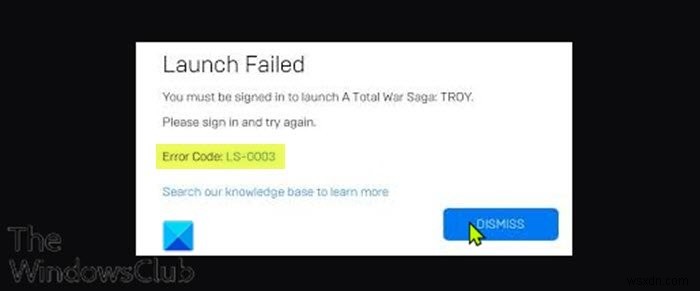 Windows 11/10에서 Epic Games 오류 코드 LS-0003 해결하는 방법