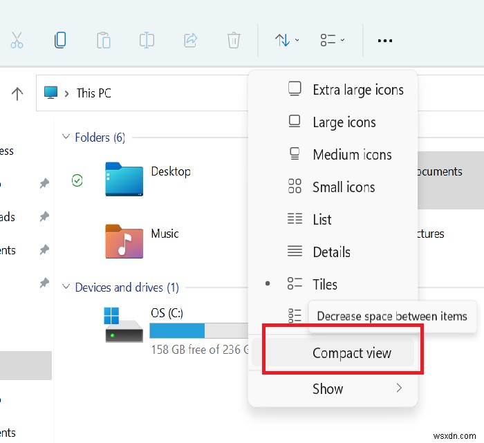 Windows 11 파일 탐색기에서 항목 간 간격 줄이는 방법 (간격 보기 설정)