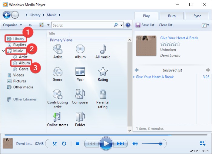 Windows Media Player에서 트랙 제목 다운로드 및 추가하는 방법