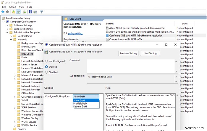 Windows 11에서 DNS over HTTPS(DoH) 개인정보 보호 기능 설정하는 완벽 가이드