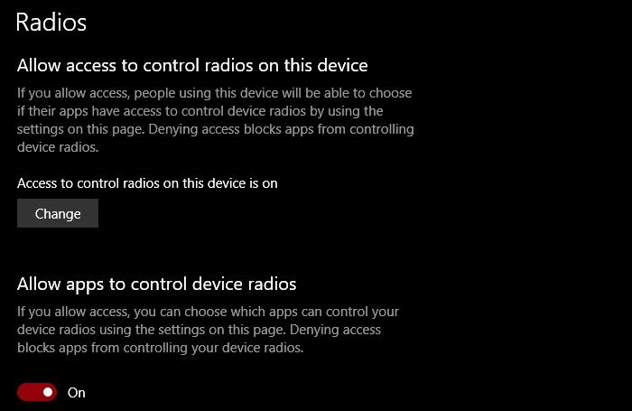 Windows 11/10에서 앱이 기기 라디오를 제어하도록 허용하는 3가지 방법