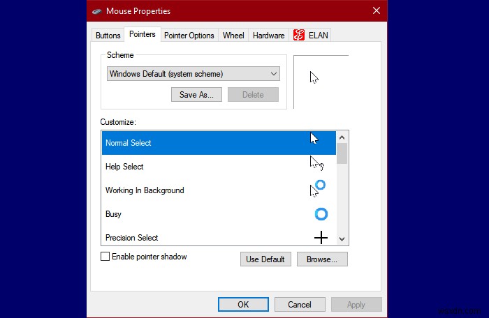 Windows 11/10에서 테마가 마우스 포인터를 변경하지 못하도록 차단하는 방법