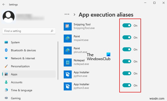 Windows 11/10에서 앱 실행 별칭(App Execution Alias) 관리하는 방법