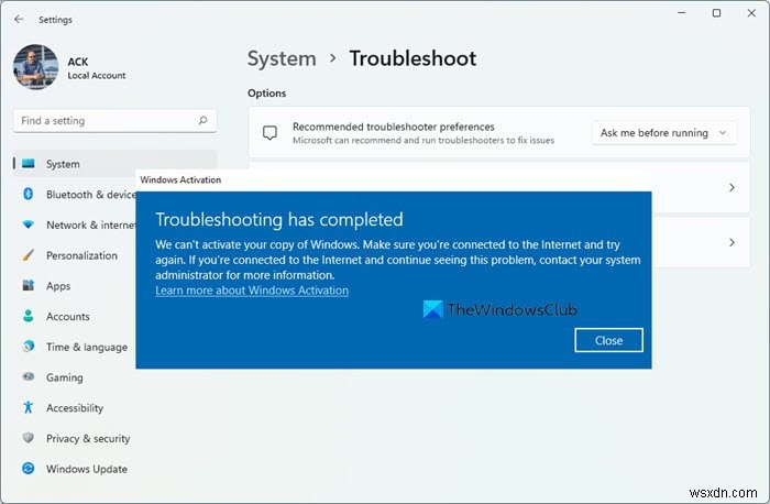 Windows 11/10 정품 인증 문제 해결사로 활성화 오류를 자동으로 수정하는 방법