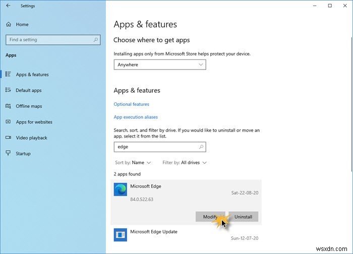 Microsoft Edge 브라우저가 멈추거나 충돌하거나 작동하지 않을 때 해결 방법