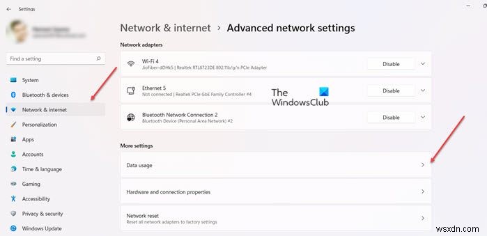 Windows 11/10에서 월간 인터넷 데이터 사용량 확인 및 제한하는 완벽 가이드