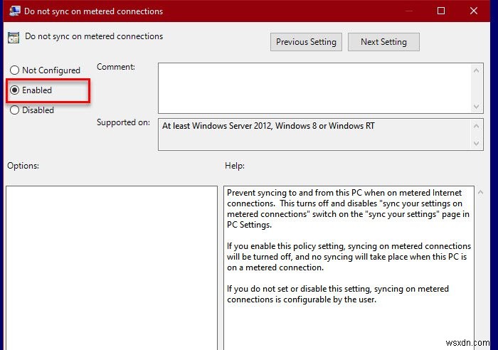 Windows 10에서 측정 연결 시 설정 동기화 켜기 또는 끄는 방법
