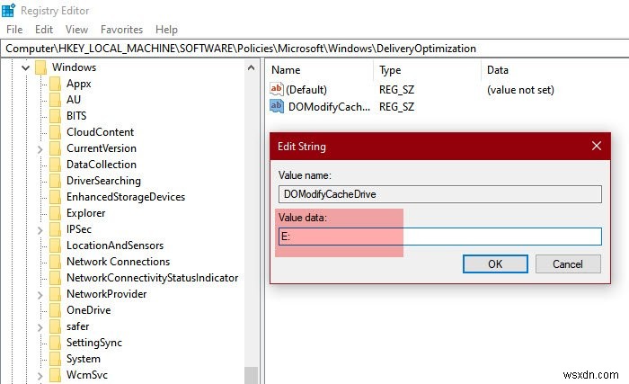 Windows 10에서 배달 최적화 캐시 드라이브 위치를 변경하는 방법