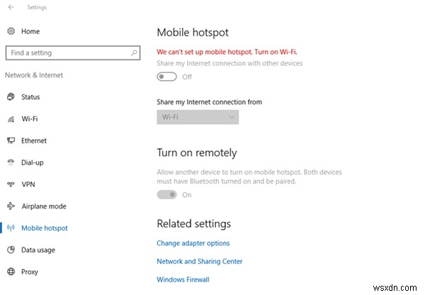Windows 11/10 모바일 핫스팟이 켜지지 않을 때 해결 방법