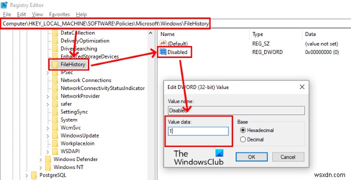 GPEDIT 또는 REGEDIT로 Windows 10 파일 기록(File History) 백업 영구 비활성화하기