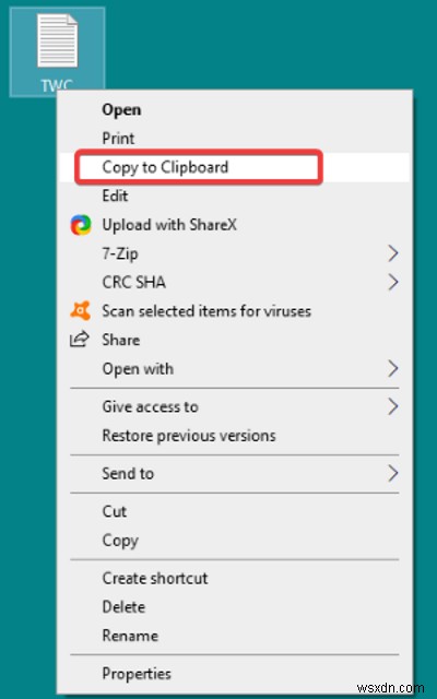 Windows 10 우클릭 메뉴로 텍스트 파일 내용 클립보드에 한 번에 복사하기