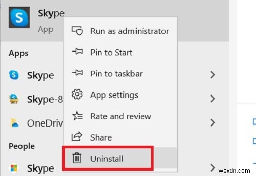 Windows 11/10에서 Skype로 공유 컨텍스트 메뉴 항목 제거하는 방법