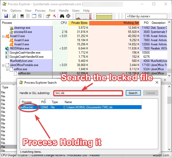 Windows 11/10에서 파일을 잠그거나 사용 중인 프로세스 확인하는 방법