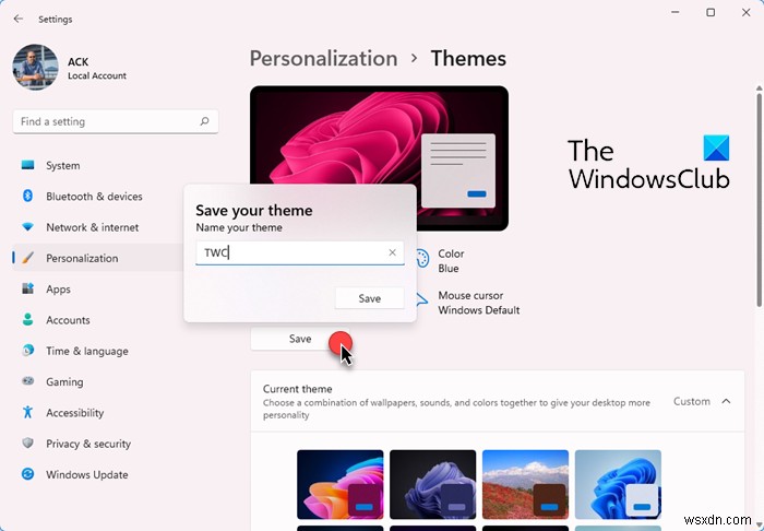 Windows 11/10에서 나만의 커스텀 테마를 만드는 방법