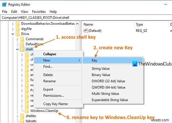 Windows 10 하드 드라이브 우클릭 메뉴에 디스크 정리 추가하는 방법