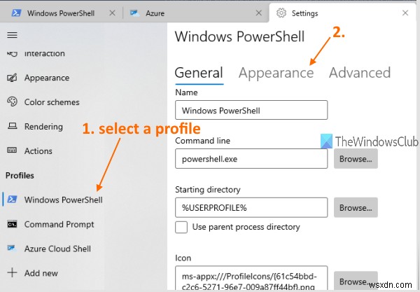 Windows 10에서 Windows 터미널 프로필의 글꼴 크기와 두께 변경하는 방법