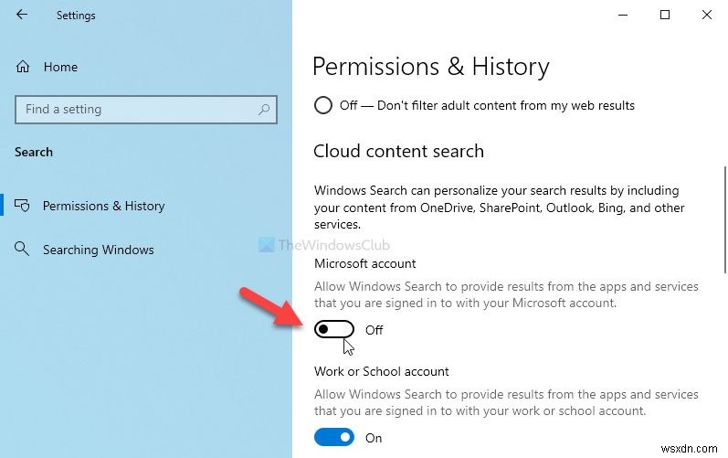 Windows 11/10 작업 표시줄 검색에서 클라우드 콘텐츠 검색 활성화·비활성화하는 방법