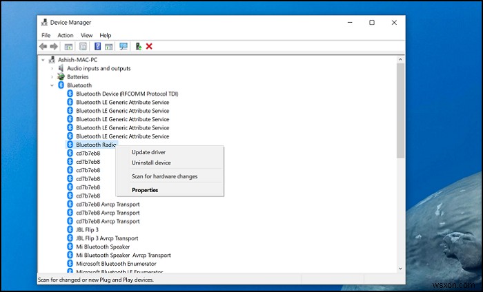 Windows 블루투스 문제 해결사  블루투스 라디오 상태 확인 – 수정되지 않음  오류 해결 방법