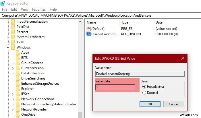 Windows 10에서 위치 스크립팅 켜고 끄는 방법