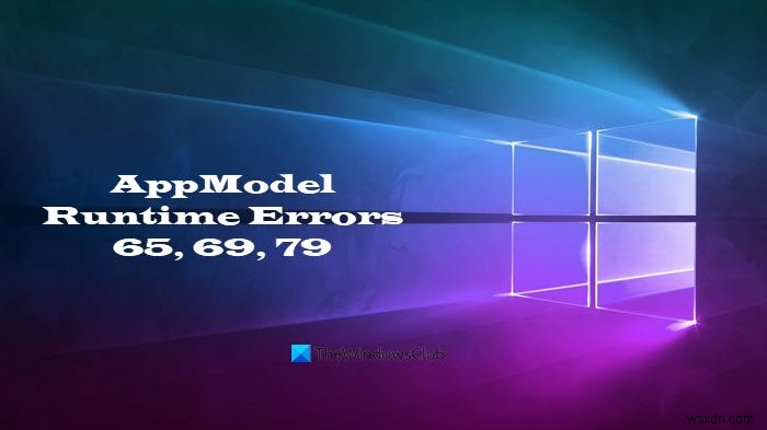 AppModel 런타임 오류 65, 69, 79 해결 방법