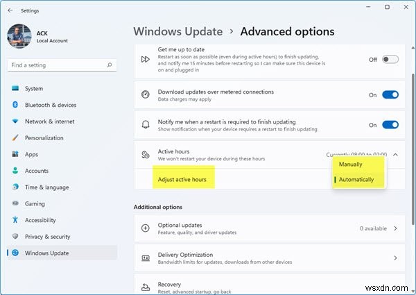 Windows 11/10에서 활성 시간 자동 조정하는 방법 총정리