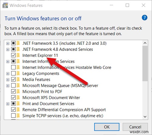 Windows 10에서 인터넷 익스플로러(Internet Explorer)를 제거하거나 비활성화하는 방법
