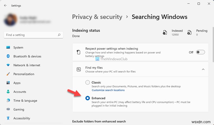 Windows 11/10에서 향상된 검색 모드 활성화하는 방법