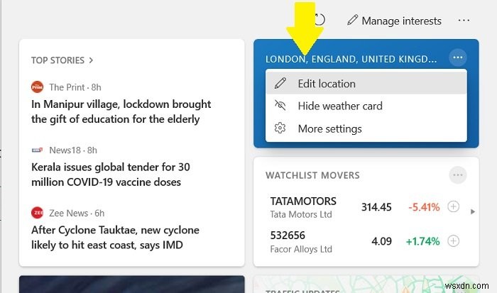 Windows 11/10 뉴스 및 관심 사항 작업 표시줄 위젯 사용자 지정 방법