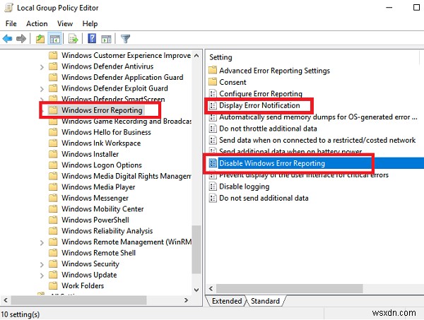 Windows  문제에 대한 해결책을 확인하는 중  메시지 멈춤 현상, 오류 보고 서비스 비활성화 방법