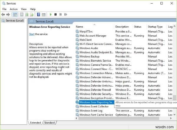 Windows  문제에 대한 해결책을 확인하는 중  메시지 멈춤 현상, 오류 보고 서비스 비활성화 방법