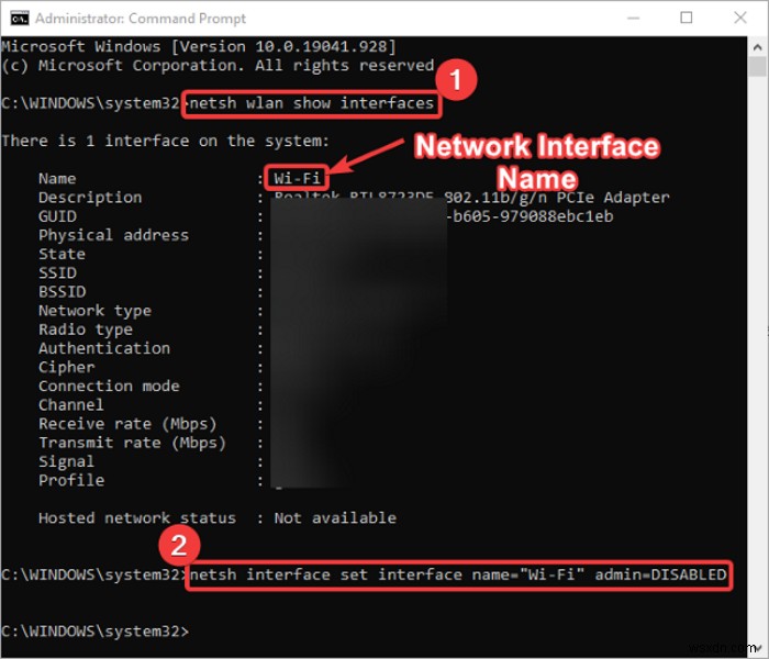 Windows 10에서 명령 프롬프트(CMD) 또는 PowerShell로 Wi-Fi 비활성화하는 방법