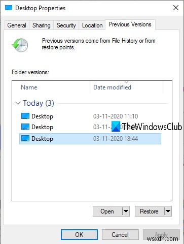 Windows 11/10에서 파일 및 폴더의 이전 버전을 복원하는 방법