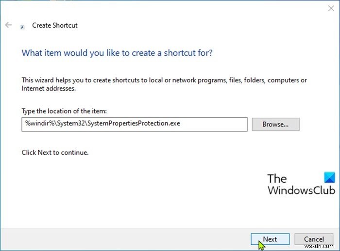 Windows 10에서 시스템 복원 바로 가기 만드는 방법