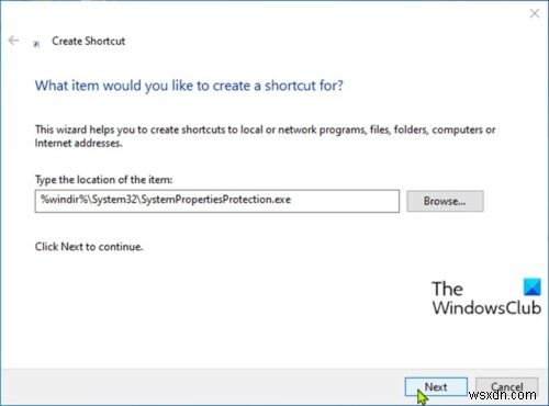 Windows 10에서 시스템 복원 바로 가기 만드는 방법