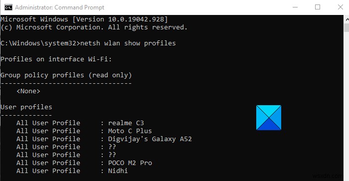 Windows 10에 저장된 Wi-Fi 네트워크 프로필 확인하는 방법