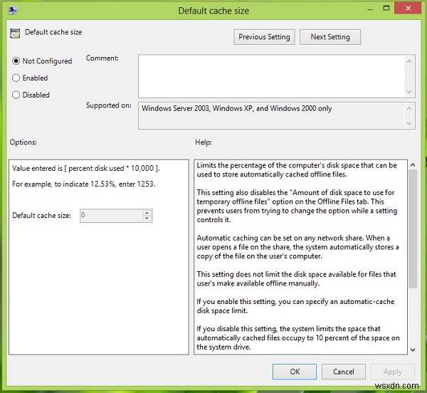 Windows 11/10에서 오프라인 파일용 디스크 공간 구성하는 방법