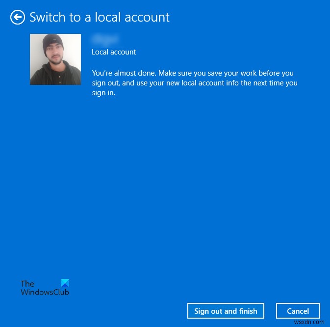 Windows 11/10에서 Microsoft 계정을 로컬 계정으로 전환하는 방법