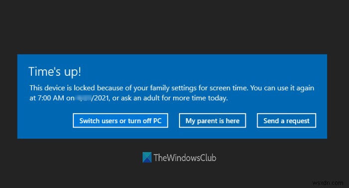 Windows 10에서 화면 시간 가족 설정으로 인해 기기가 잠겼습니다 오류 해결 방법