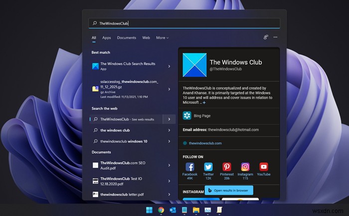 Windows 11/10 시작 메뉴에서 Bing 검색 결과 비활성화하는 방법