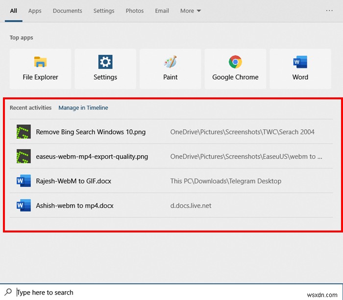Windows 11/10 시작 메뉴에서 Bing 검색 결과 비활성화하는 방법