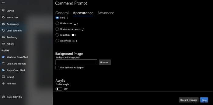 Windows 터미널에서 배경 이미지 설정하는 방법