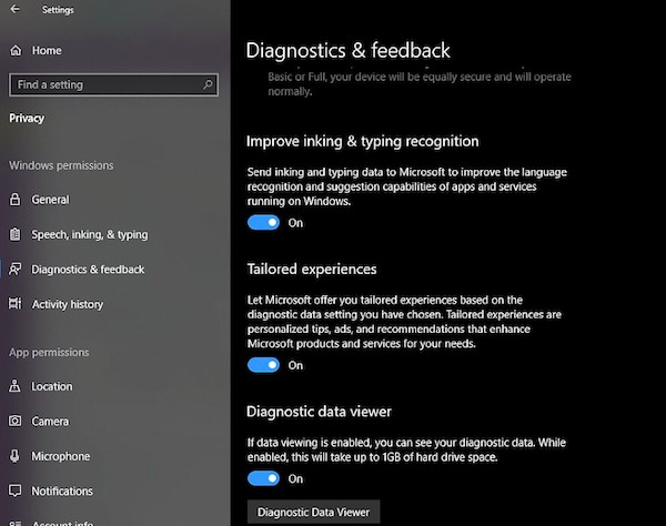 Windows 11/10에서 잉크 및 타이핑 데이터 수집 비활성화하는 방법