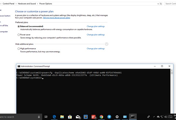Windows 11/10에서 궁극의 성능 전원 계획(Ultimate Performance) 활성화하는 방법