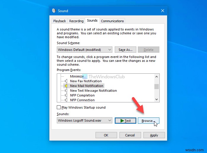 Windows 10에서 새 메일 알림 소리를 변경하는 방법