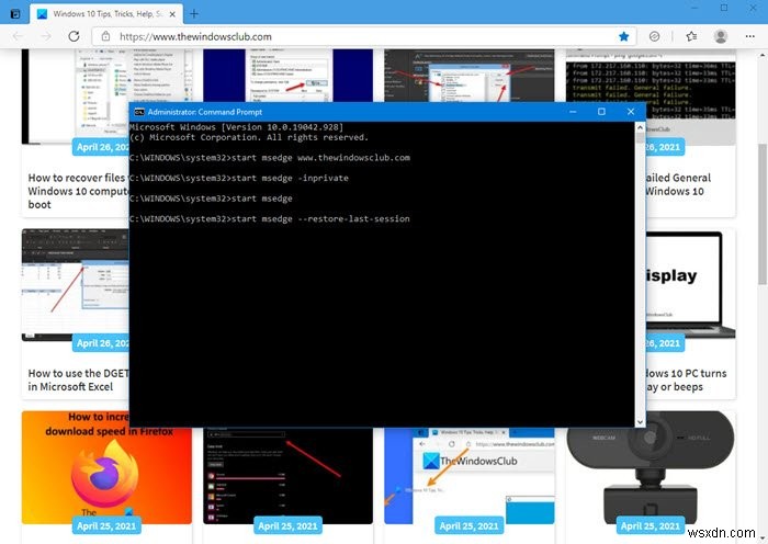 Windows 10 명령 프롬프트로 Microsoft Edge 실행하는 방법