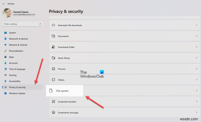Windows 11/10에서 앱의 파일 시스템 접근을 허용하거나 차단하는 방법