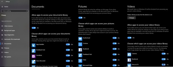 Windows 11/10에서 앱의 파일 시스템 접근을 허용하거나 차단하는 방법
