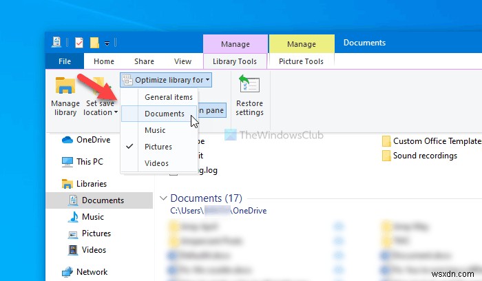 Windows 11/10에서 라이브러리 폴더 템플릿을 변경하는 방법
